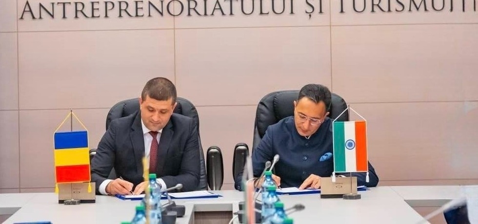 Honorable Minister of State Mr. Jitin Prasada  and H.E. Mr. Radu-Dinel Miruță, Minister of Economy, Digitalization, Entrepreneurship and Tourism of Romania signed Protocol for the Joint Committee for Economic Cooperation